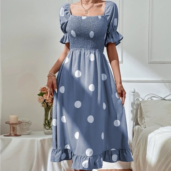 Puffy Dress in Dots, Dots Print